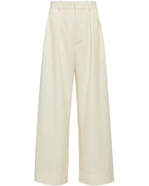 Wardrobe NYC Low-Rise Wide-Leg Casual Trousers - White