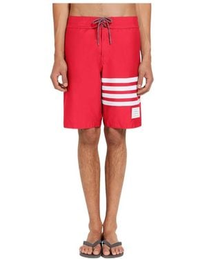 Thom Browne Bar Swim Shorts - Red