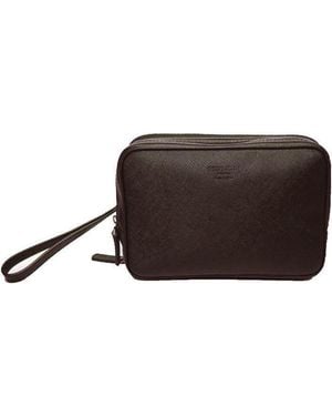 Giorgio Armani Logo Details Clutch - Brown