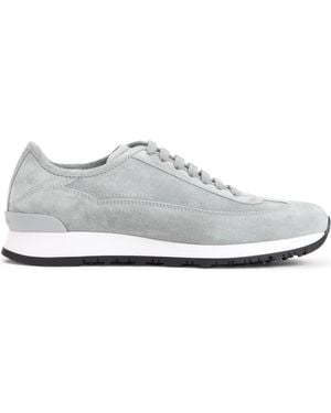 John Lobb Panelled Suede Trainers - White