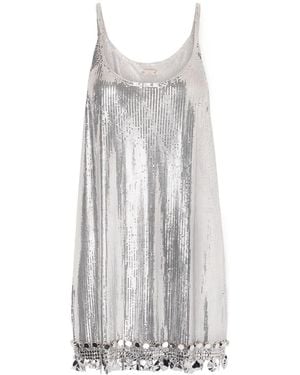 Rabanne Bead-Embellished Chainmail Mini Dress - White