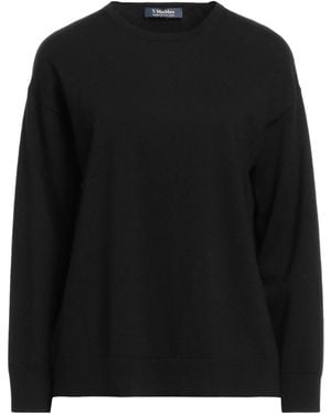 Max Mara Solid-Colored Long-Sleeve Knit Top - Black