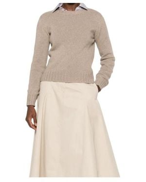 Aragona Long-Sleeve Ribbed-Knit Sweater - Natural