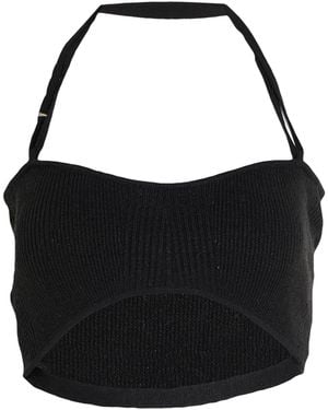 Jacquemus Solid-Colored Knitted Cropped Tank Top - Black