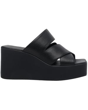 Vic Matié Wedge Crossover Sandals - Black
