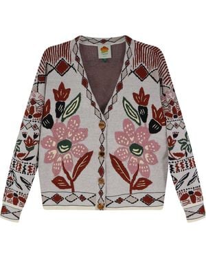 FARM Rio Floral Embroidered Cardigan - Multicolor