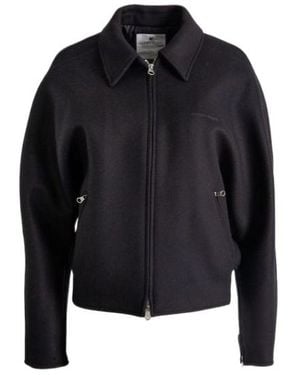 Courreges Courrèges Logo Detailed Zip-Up Jacket - Black
