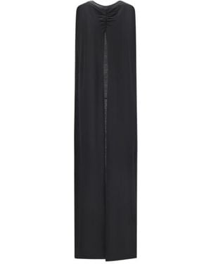 DARKPARK Ruched Long Cape - Black