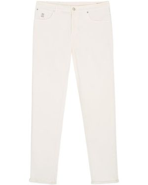 Brunello Cucinelli Casual Trousers With Belt Loops - White