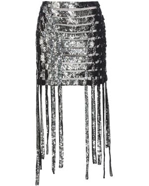 Pinko Sequinned Gladiatore Skirt - Black
