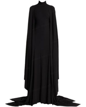Balenciaga High Neck Semi Fitted Dress - Black
