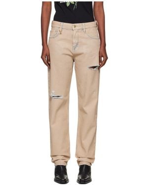 Amiri Straight-Leg Ripped Jeans - Natural