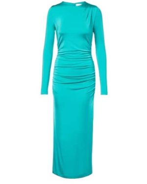 Carolina Herrera Ruched Jersey Midi Dress - Blue