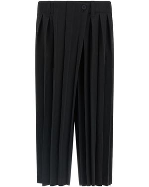 Homme Plissé Issey Miyake Edge Emsemble Pleated Wrapped-Design Trousers - Black