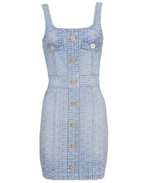 Balmain All-Over Monogram Dress - Blue