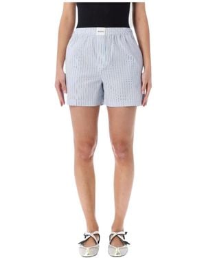 The Attico Striped Shorts - Blue