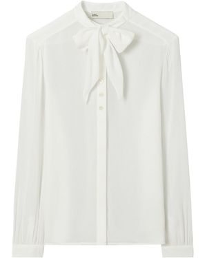 Tory Burch Georgette Bow Blouse - White