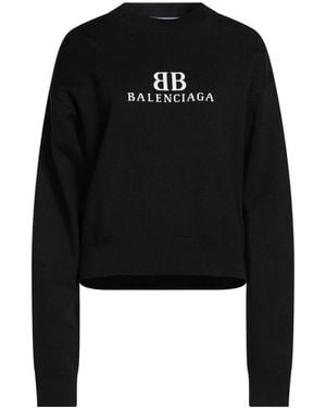 Balenciaga Two-Tone Thin Knit Top - Black
