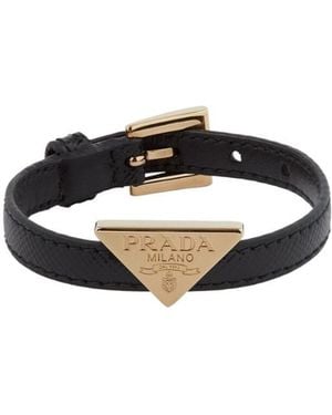 Prada Saffiano Leather Bracelet - White