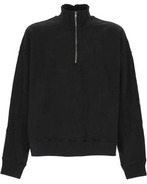Agolde High-Neck Zip-Up Sweatshirt - Black