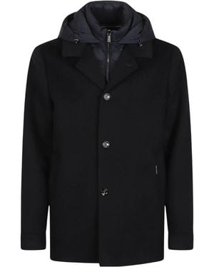 Moorer Long-Sleeved Coat - Black