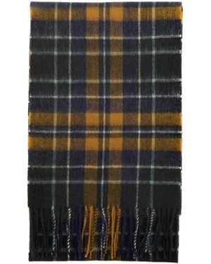 Barbour Tartan Fringed Edges Scarf - Black