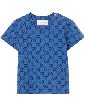 Gucci Baby Printed Cotton T-Shirt - Blue