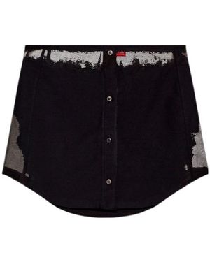 DIESEL O-Malvy Curved Hem Mini Skirt - Black