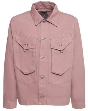 Objects IV Life Logo Print Cotton Denim Jacket - Pink