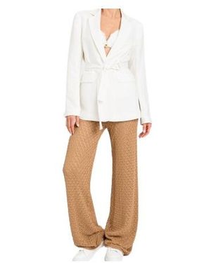 Twinset Wide-Leg Casual Trousers - White