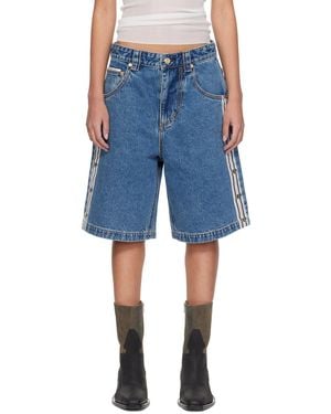 Eytys Ssense Exclusive Indigo Keanu Tape Denim Shorts - Blue
