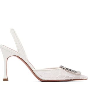 AMINA MUADDI Camelia Lace Sling 90 High-Heeled Sandals - White