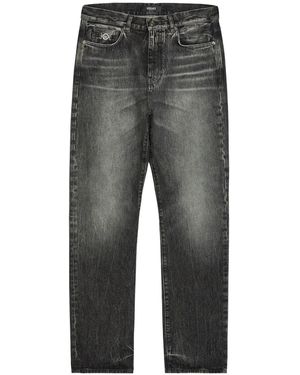 Versace Mid-Rise Straight-Leg Jeans - Gray