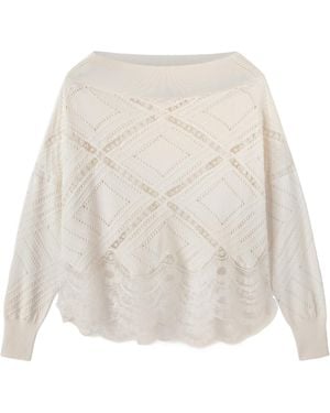 Ermanno Scervino Lace-Trimmed Jumper - White