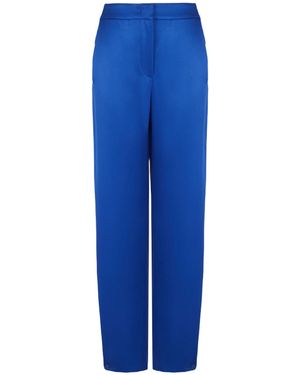 Giorgio Armani Elasticated Waist Satin Pants - Blue