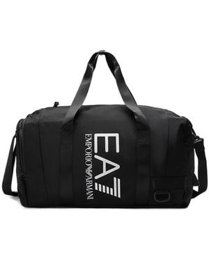 EA7 Logo Printed Top Handle Holdall - Black