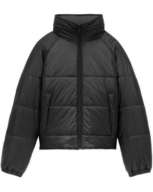 Saint Laurent Cassandre Zip-Up Puffer Jacket - Black
