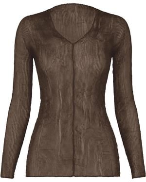 Issey Miyake Chiffon Twist 1 Top - Brown