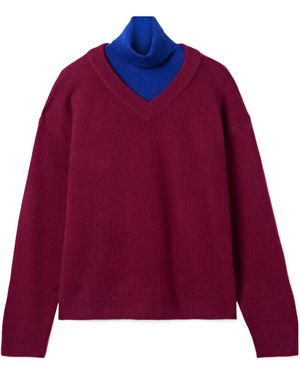 STAUD Doris Cashmere Turtleneck Sweater - Red