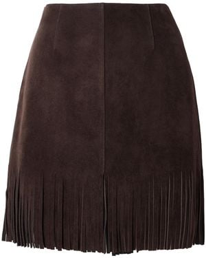 Etro Fringe Suede Skirt - Brown