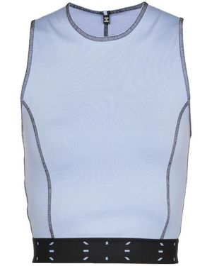 McQ Contrast Trim Cropped Top - Blue
