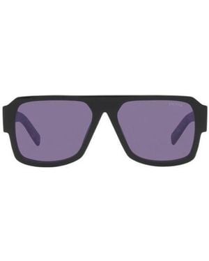 Prada Eyewear Rectangular Frame Sunglasses - Purple