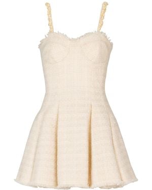 Balmain Tweed Shell Dress - Natural