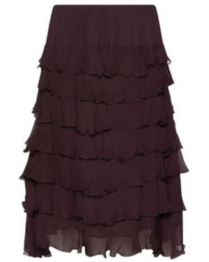Marella Flounced Crepon Skirt - Purple