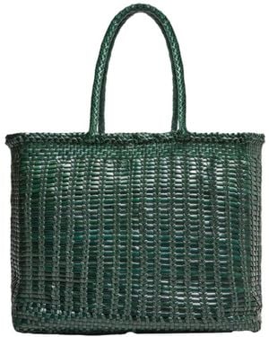 Dragon Diffusion Twotone Printed Handmade Handbag - Green