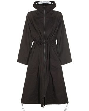 Herno Drawstring-Waist Hooded Coat - Black