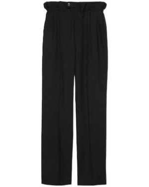 Gucci Gathered Elastic Waist Tailored Trousers - Black