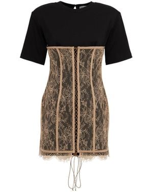 GIUSEPPE DI MORABITO Spliced Solidcolor Dress - Black