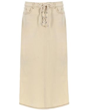 Baum und Pferdgarten Lace-Up Midi Skirt - Natural