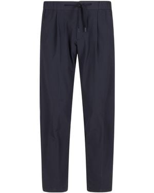 Herno Drawstring Pleated Trousers - Blue